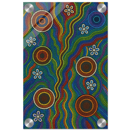 Rainbow Dreaming Aboriginal Wall Art Print - Acrylic Print - 20x30 cm / 8x12″ - 