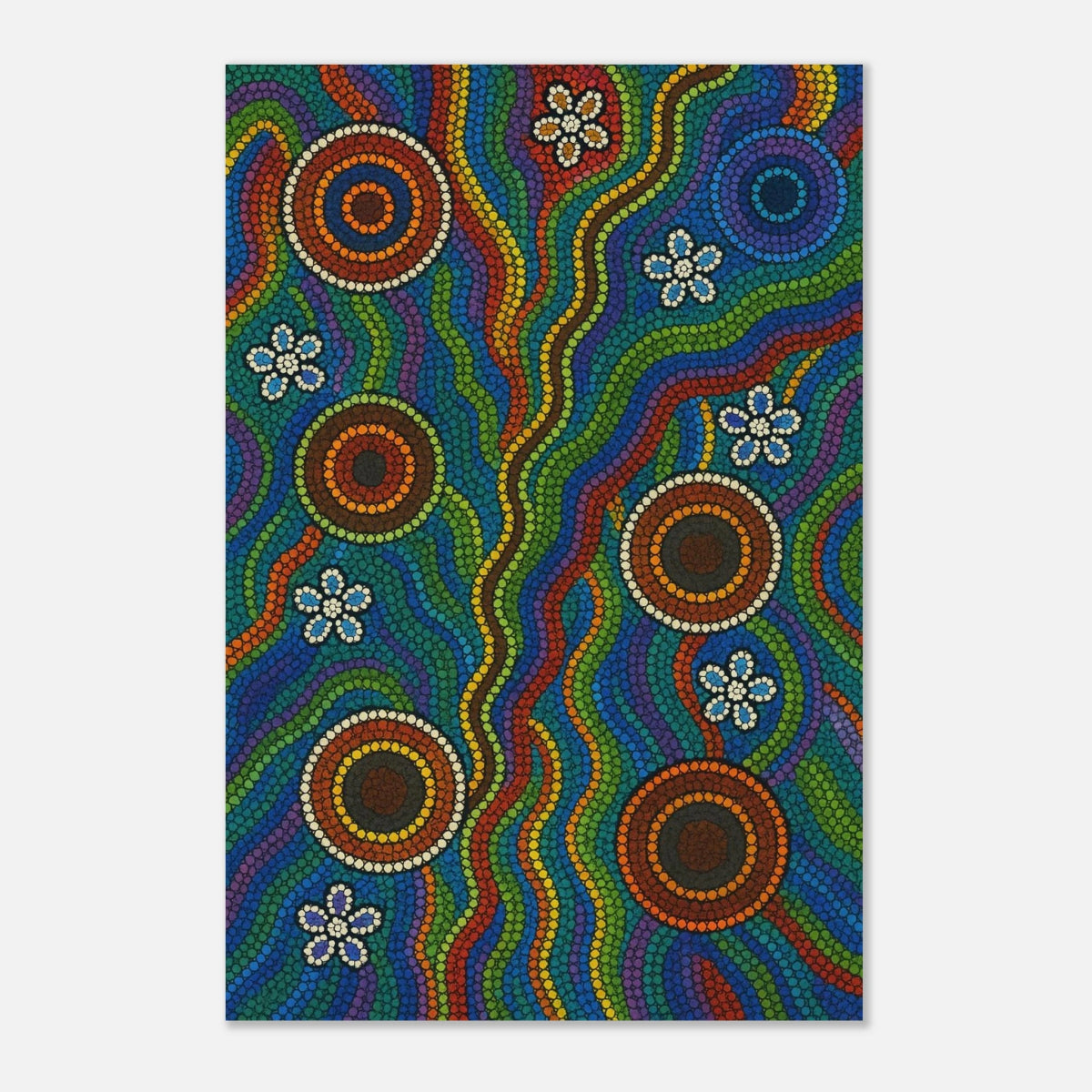 Rainbow Dreaming Aboriginal Wall Art Print - Aluminum Print - 40x60 cm / 16x24″ - 