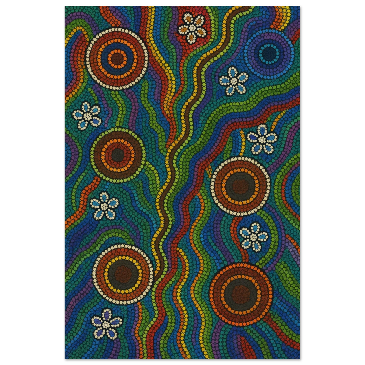 Rainbow Dreaming Aboriginal Wall Art Print - Wood Prints - 60x90 cm / 24x36″ - 