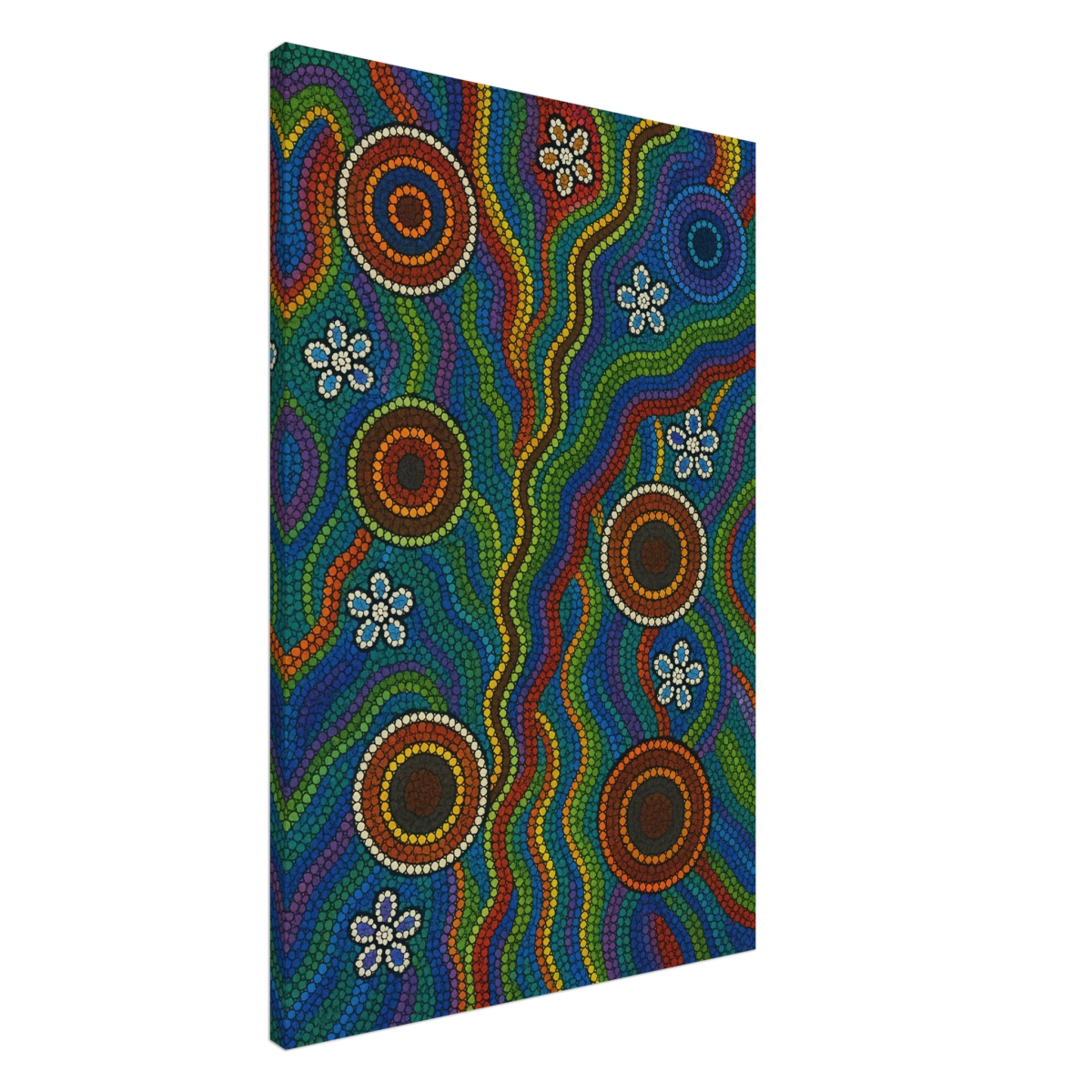 Rainbow Dreaming Aboriginal Wall Art Print - Canvas - 60x90 cm / 24x36″ - 