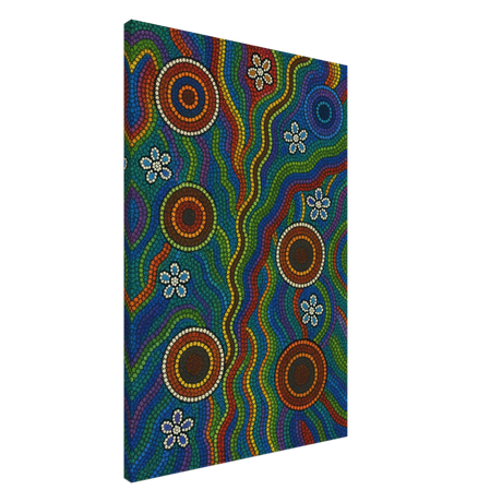 Rainbow Dreaming Aboriginal Wall Art Print - Canvas - 60x90 cm / 24x36″ - 