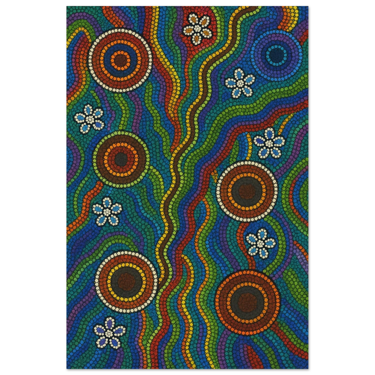 Rainbow Dreaming Aboriginal Wall Art Print - Fine Art Poster - 30x45 cm / 12x18″ - 