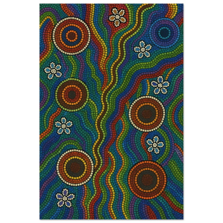 Rainbow Dreaming Aboriginal Wall Art Print - Wood Prints - 30x45 cm / 12x18″ - 