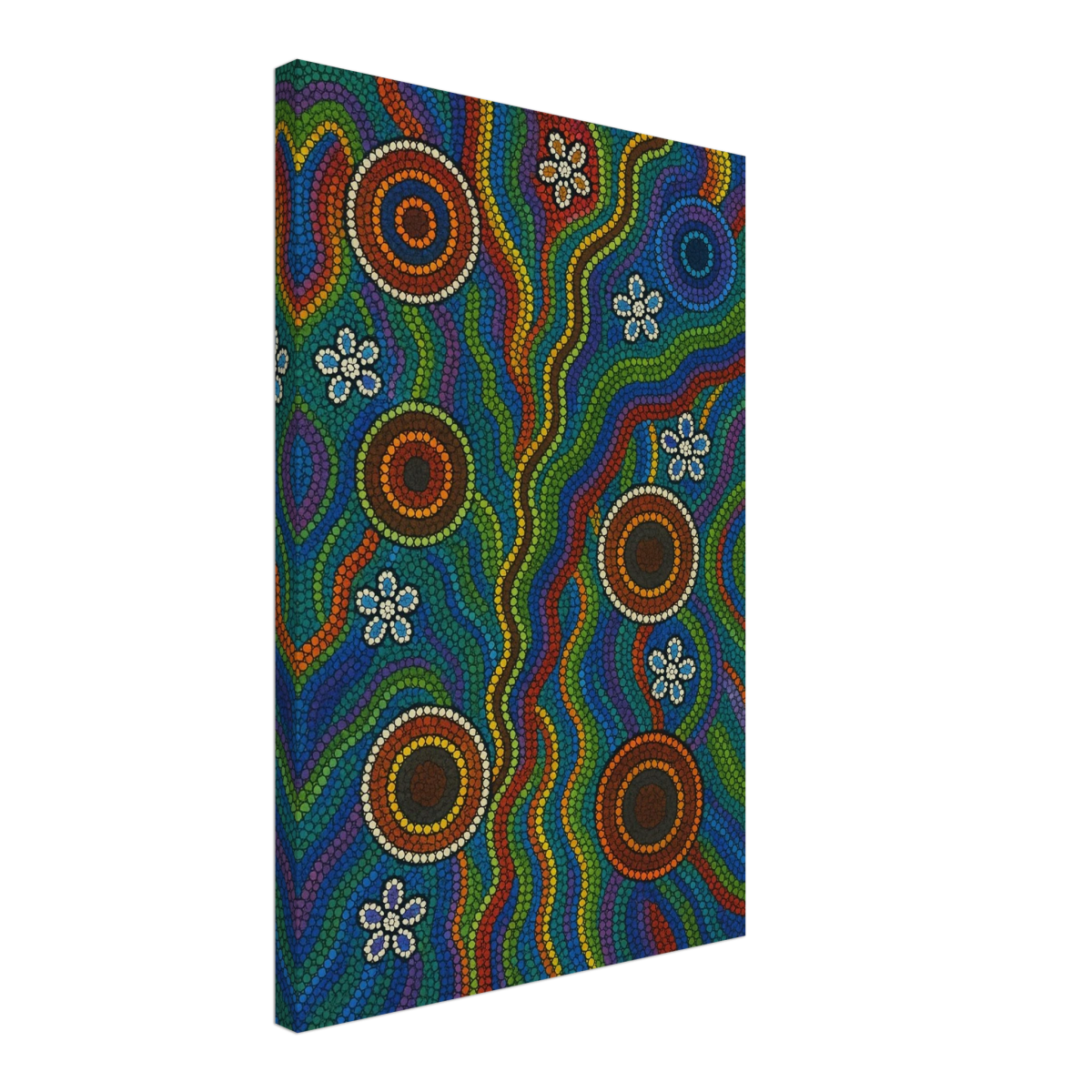 Rainbow Dreaming Aboriginal Wall Art Print - Canvas - 40x60 cm / 16x24″ - 