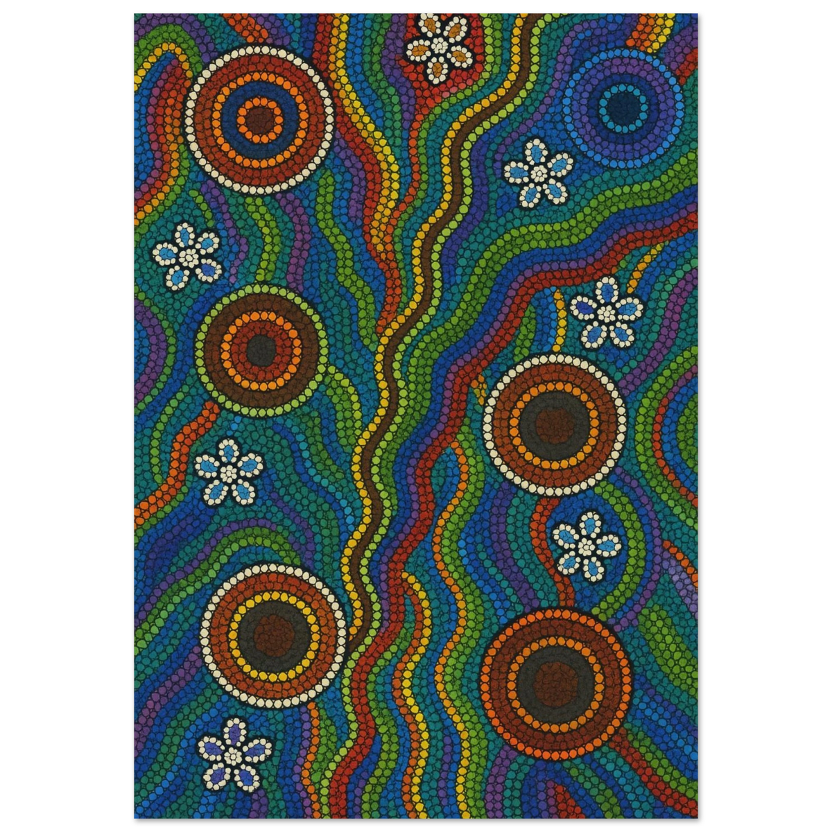 Rainbow Dreaming Aboriginal Wall Art Print - Fine Art Poster - 70x100 cm / 28x40″ - 