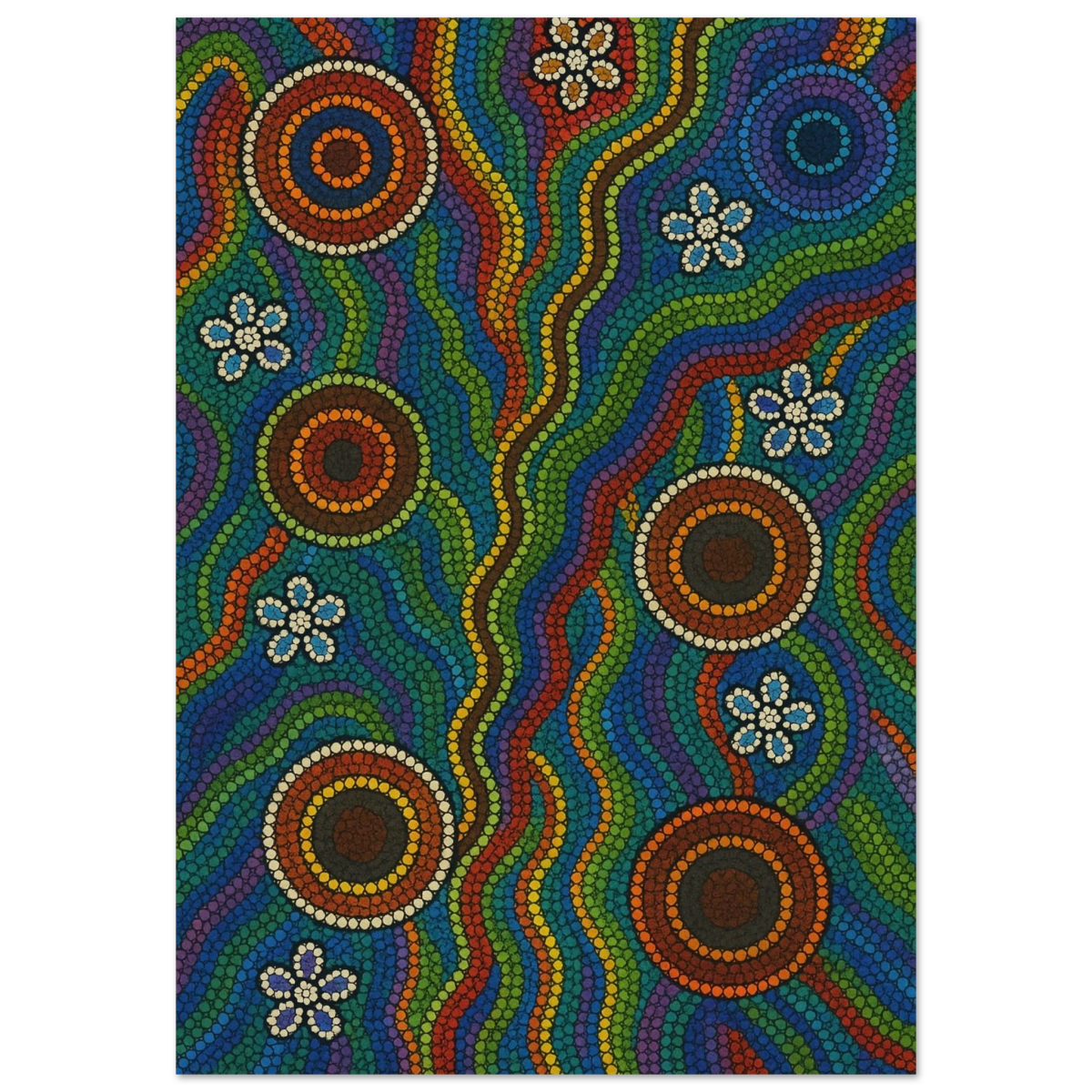 Rainbow Dreaming Aboriginal Wall Art Print - Wood Prints - 70x100 cm / 28x40″ - 
