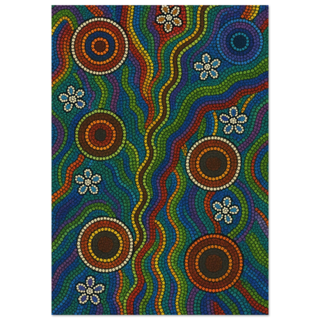 Rainbow Dreaming Aboriginal Wall Art Print - Wood Prints - 70x100 cm / 28x40″ - 