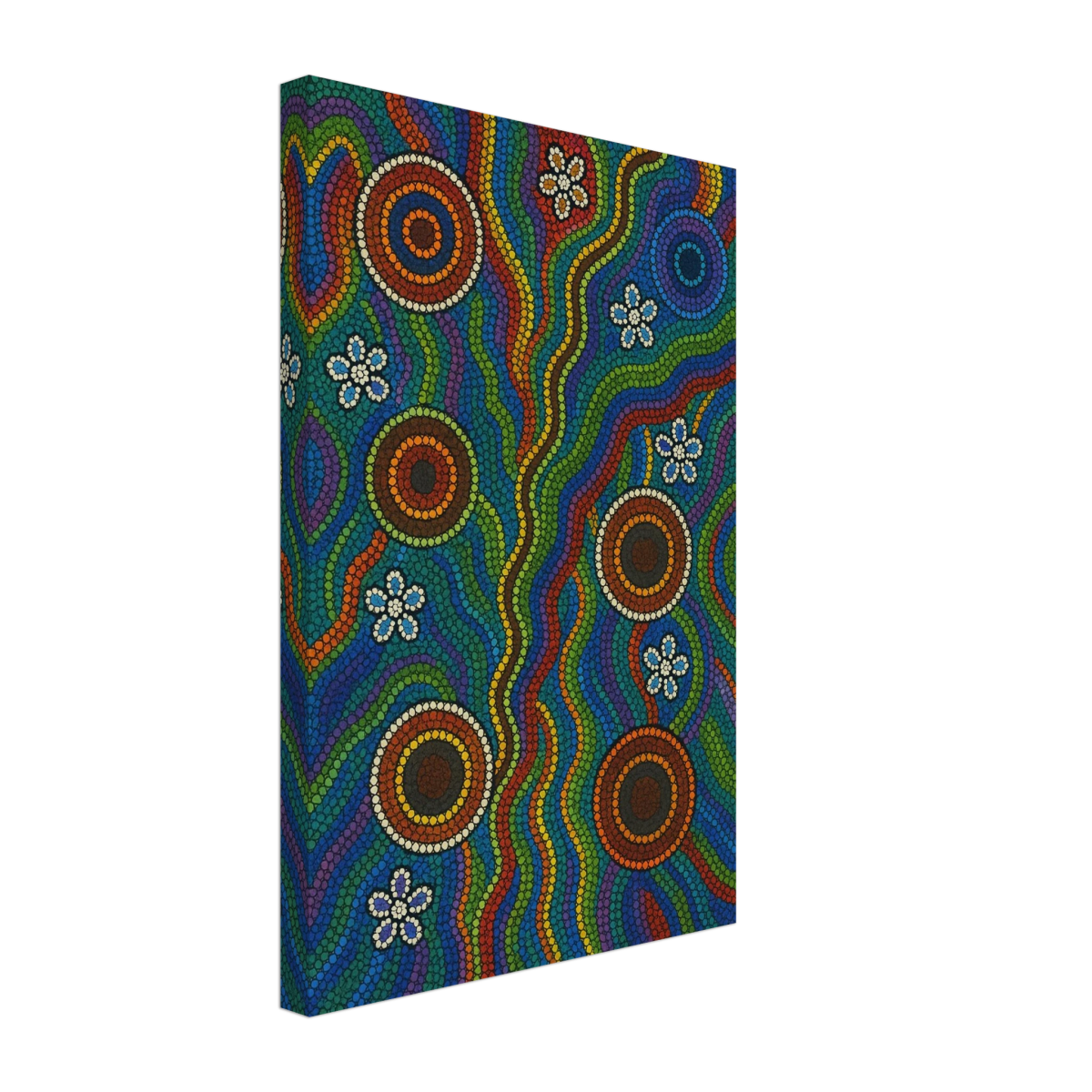 Rainbow Dreaming Aboriginal Wall Art Print - Canvas - 30x45 cm / 12x18″ - 