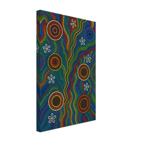 Rainbow Dreaming Aboriginal Wall Art Print - Canvas - 30x45 cm / 12x18″ - 