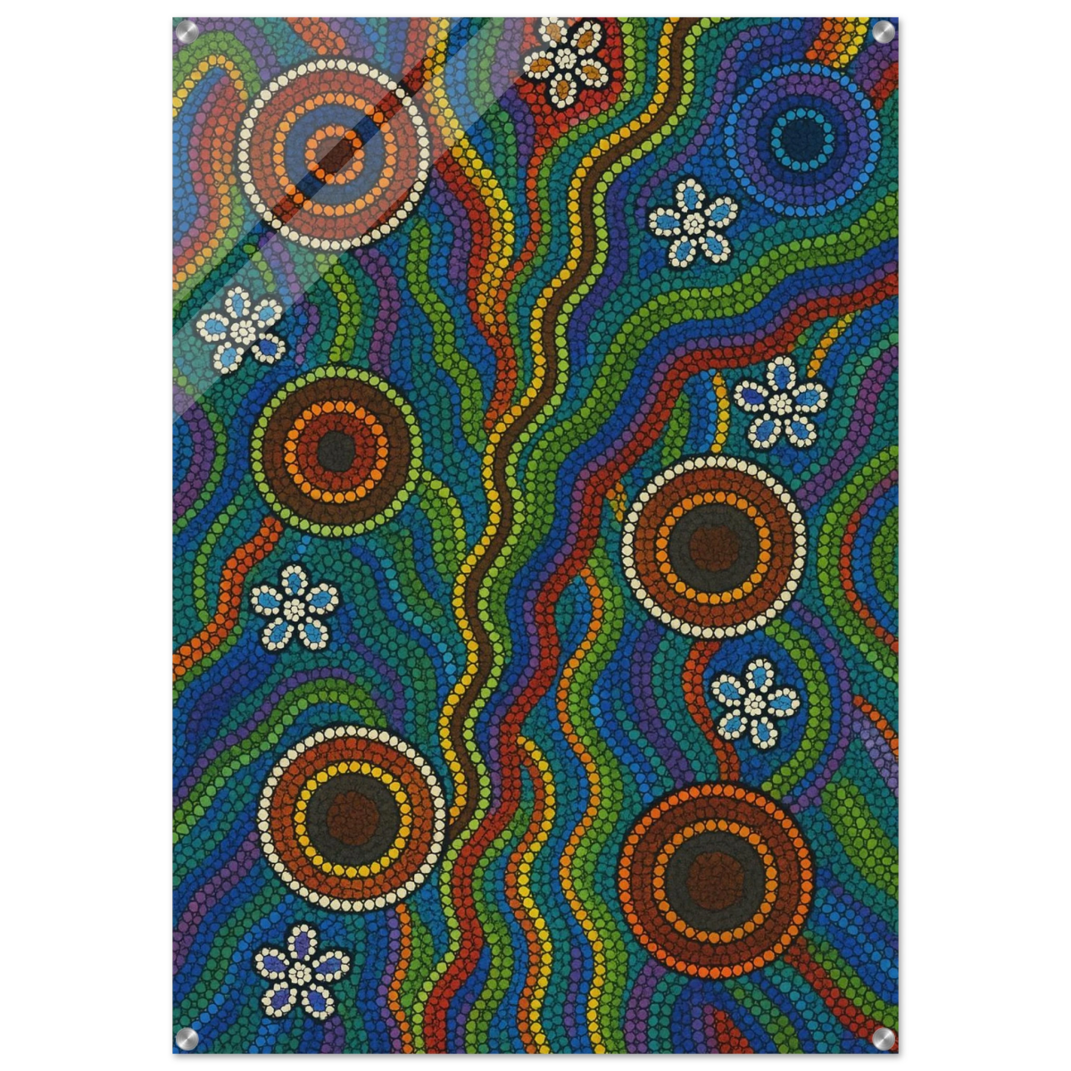Rainbow Dreaming Aboriginal Wall Art Print - Acrylic Print - 70x100 cm / 28x40″ - 