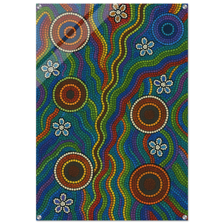Rainbow Dreaming Aboriginal Wall Art Print - Acrylic Print - 70x100 cm / 28x40″ - 