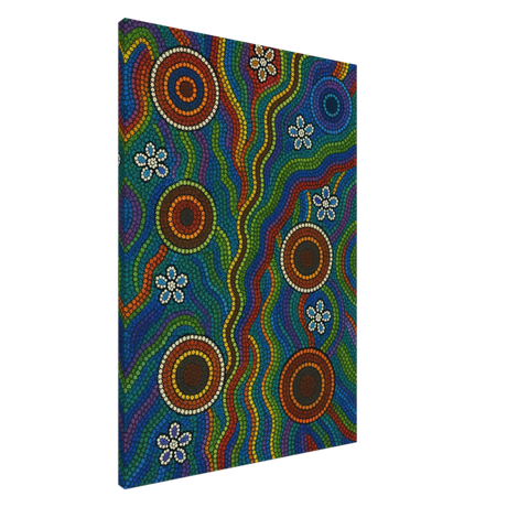 Rainbow Dreaming Aboriginal Wall Art Print - Canvas - 70x100 cm / 28x40″ - 