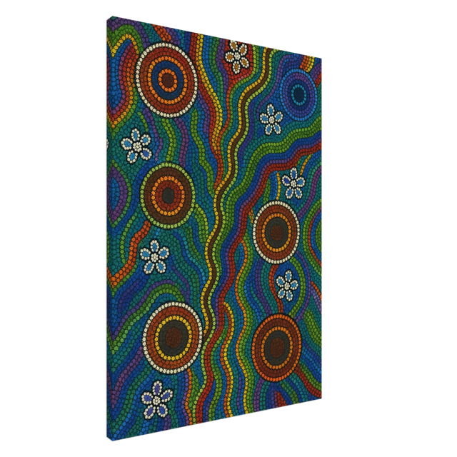 Rainbow Dreaming Aboriginal Wall Art Print - Canvas - 70x100 cm / 28x40″ - 