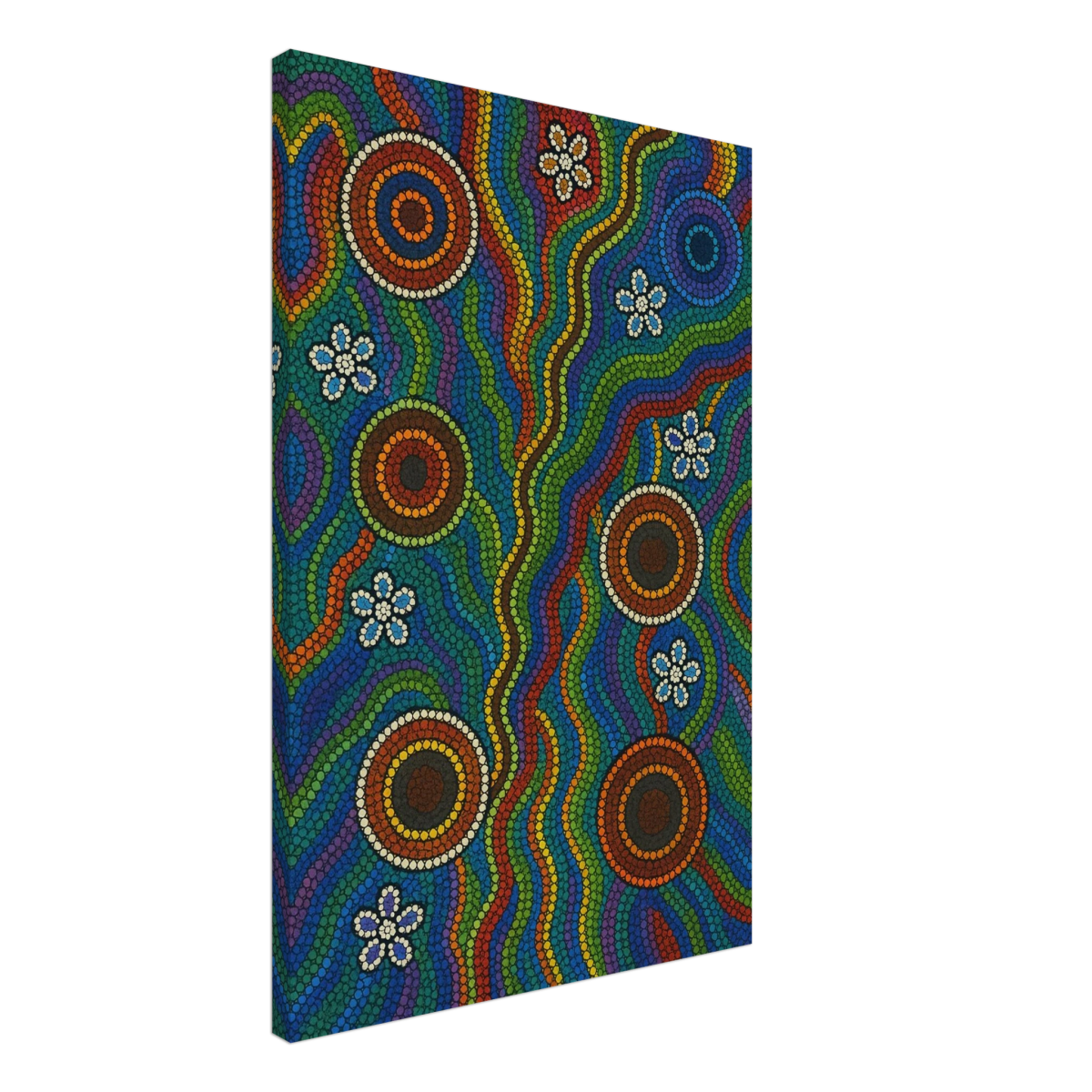 Rainbow Dreaming Aboriginal Wall Art Print - Canvas - 50x75 cm / 20x30″ - 