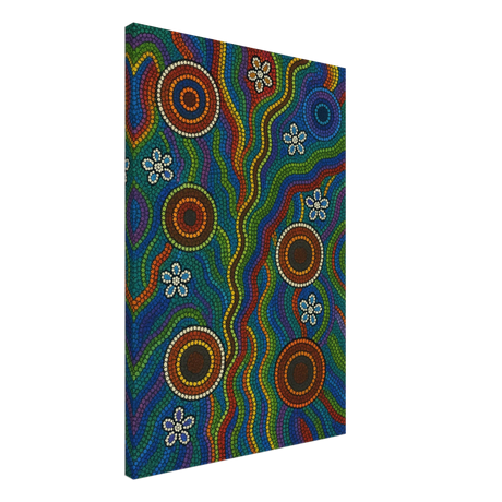 Rainbow Dreaming Aboriginal Wall Art Print - Canvas - 50x75 cm / 20x30″ - 