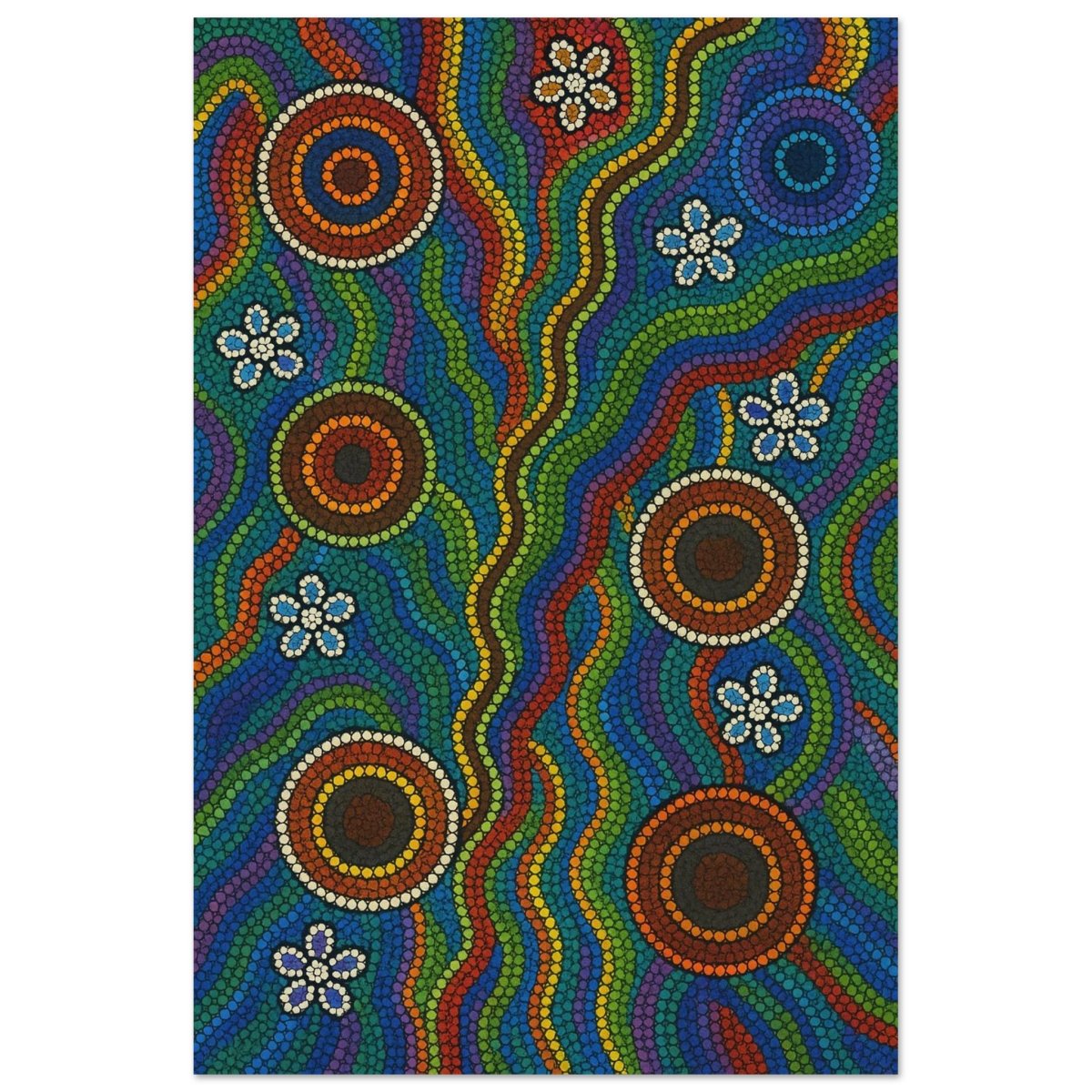 Rainbow Dreaming Aboriginal Wall Art Print - Fine Art Poster - 40x60 cm / 16x24″ - 