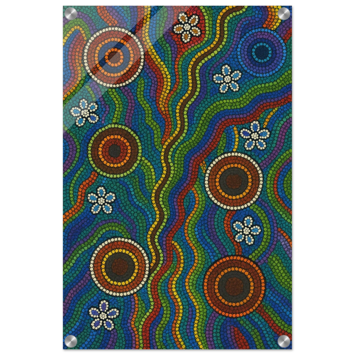 Rainbow Dreaming Aboriginal Wall Art Print - Acrylic Print - 40x60 cm / 16x24″ - 