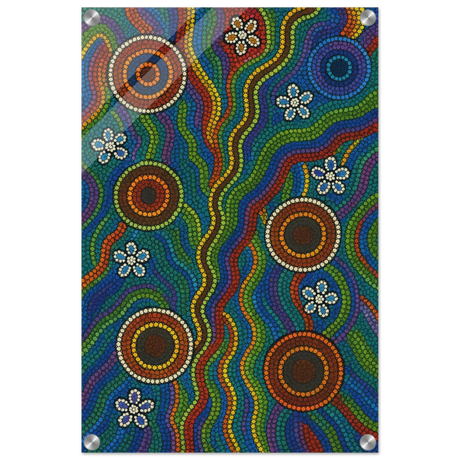 Rainbow Dreaming Aboriginal Wall Art Print - Acrylic Print - 40x60 cm / 16x24″ - 