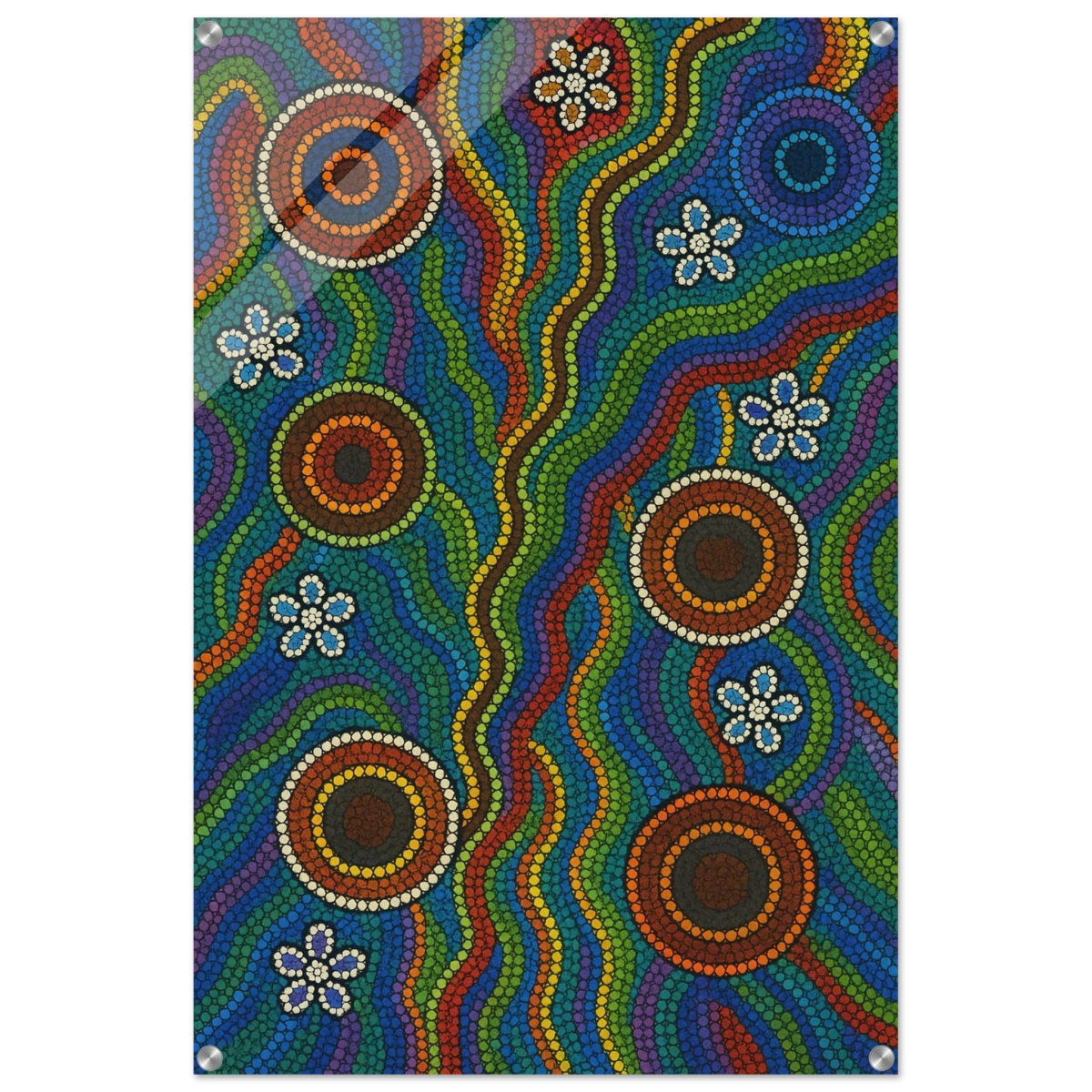 Rainbow Dreaming Aboriginal Wall Art Print - Acrylic Print - 60x90 cm / 24x36″ - 