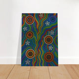 Rainbow Dreaming Aboriginal Wall Art Print - Brushed Aluminum Print - 70x100 cm / 28x40″ - 