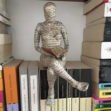 Reading Woman Resin Sculptures – Thinker Character Ornaments for Home & Office Décor - Reader - 