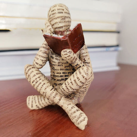Reading Woman Resin Sculptures – Thinker Character Ornaments for Home & Office Décor - Style A - 