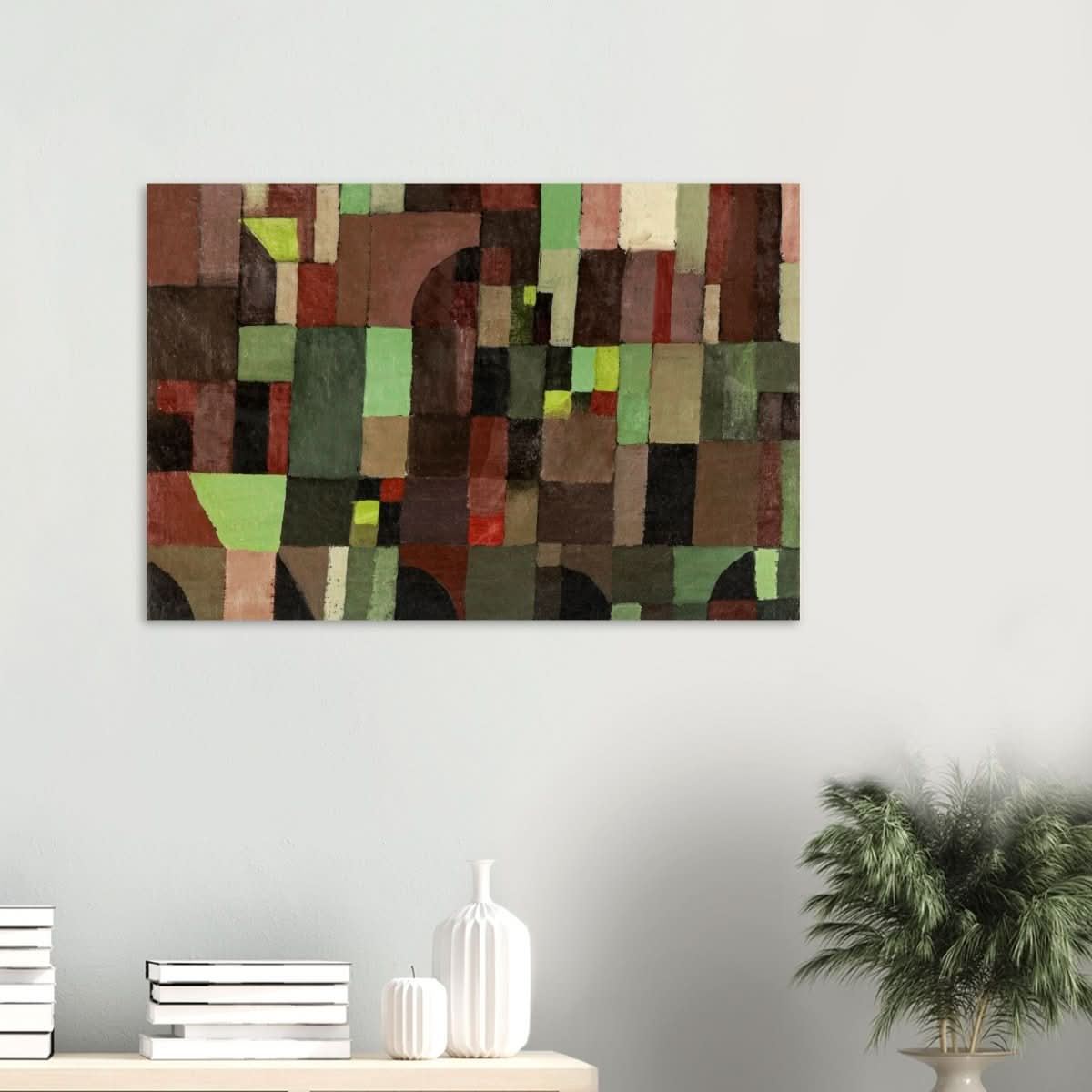Red And Green Architecture by Paul Klee 1922 - Wood Prints - 60x90 cm / 24x36″ - 10 mm
