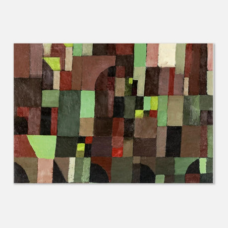 Red And Green Architecture by Paul Klee 1922 - Aluminum Print - 70x100 cm / 28x40″ - 