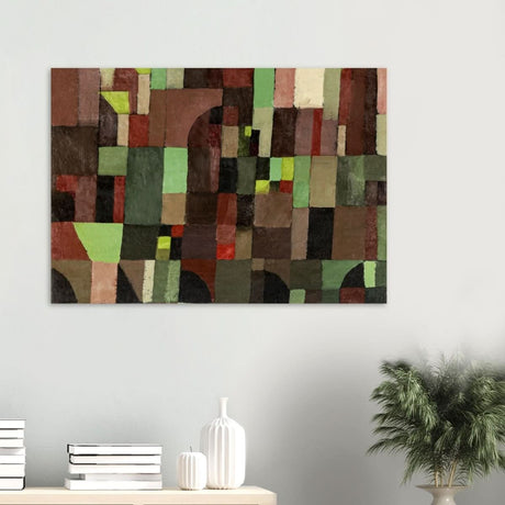 Red And Green Architecture by Paul Klee 1922 - Wood Prints - 70x100 cm / 28x40″ - 20 mm
