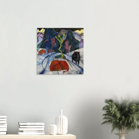 Red Bison by Franz Marc - Wood Prints - 50x50 cm / 20x20″ - 10 mm