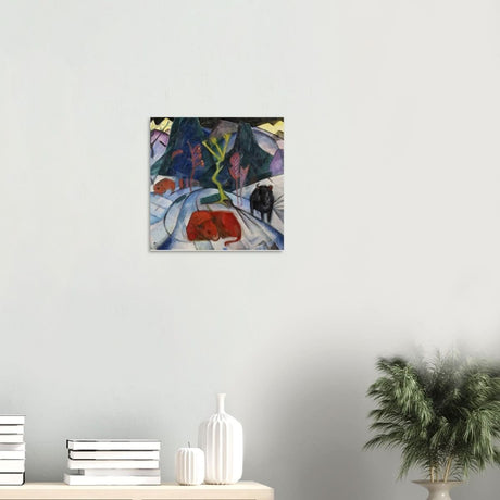 Red Bison by Franz Marc - Wood Prints - 40x40 cm / 16x16″ - 20 mm