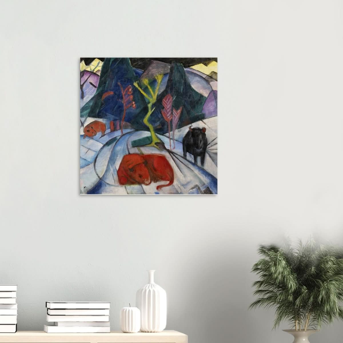 Red Bison by Franz Marc - Wood Prints - 60x60 cm / 24x24″ - 10 mm