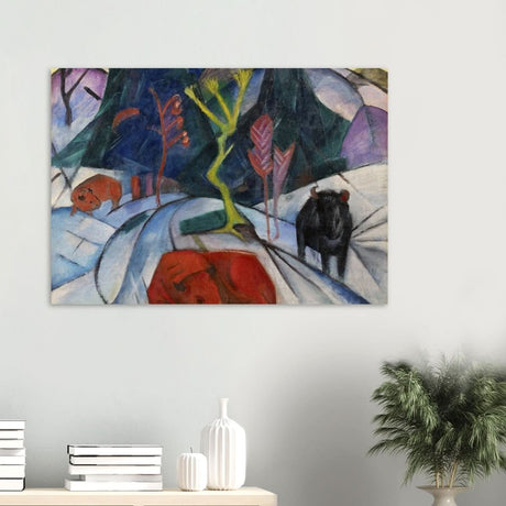 Red Bison by Franz Marc - Wood Prints - 70x100 cm / 28x40″ - 10 mm