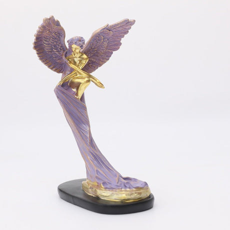 Redemption Angel Sculpture – Artistic Resin Décor - Purple - 
