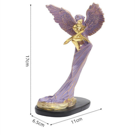 Redemption Angel Sculpture – Artistic Resin Décor - Purple - 