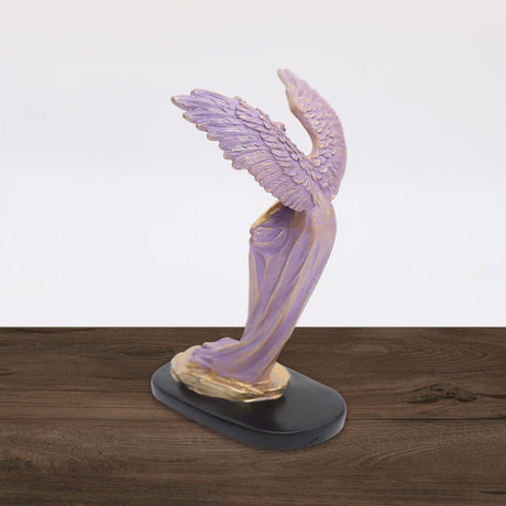 Redemption Angel Sculpture – Artistic Resin Décor - Purple - 