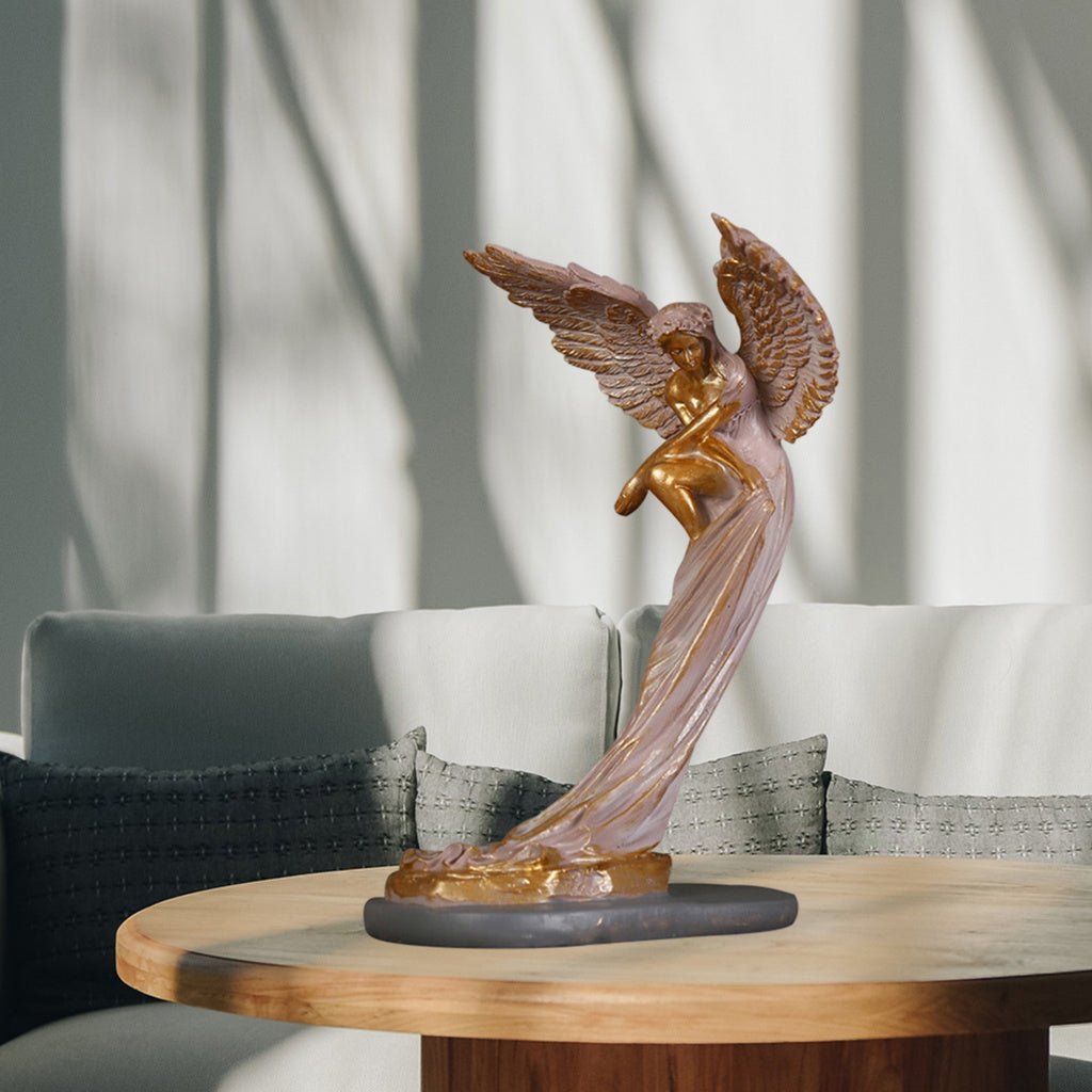 Redemption Angel Sculpture – Artistic Resin Décor - Purple - 