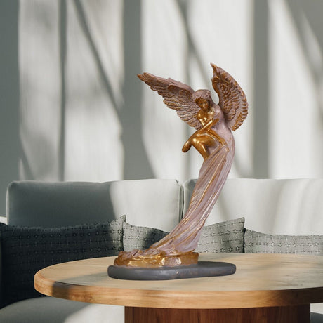 Redemption Angel Sculpture – Artistic Resin Décor - Purple - 