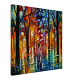 Reflections of Twilight – Vibrant Abstract City Park Wall Art - Canvas - 60x60 cm / 24x24″ - 