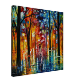 Reflections of Twilight – Vibrant Abstract City Park Wall Art - Canvas - 50x50 cm / 20x20″ - 