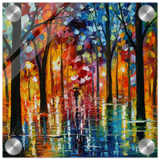 Reflections of Twilight – Vibrant Abstract City Park Wall Art - Acrylic Print - 20x20 cm / 8x8″ - 