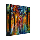 Reflections of Twilight – Vibrant Abstract City Park Wall Art - Canvas - 30x30 cm / 12x12″ - 