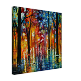 Reflections of Twilight – Vibrant Abstract City Park Wall Art - Canvas - 40x40 cm / 16x16″ - 