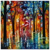 Reflections of Twilight – Vibrant Abstract City Park Wall Art - Fine Art Poster - 50x50 cm / 20x20″ - 