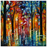 Reflections of Twilight – Vibrant Abstract City Park Wall Art - Fine Art Poster - 40x40 cm / 16x16″ - 