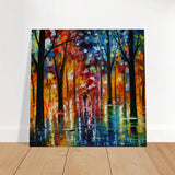 Reflections of Twilight – Vibrant Abstract City Park Wall Art - Brushed Aluminum Print - 60x60 cm / 24x24″ - 