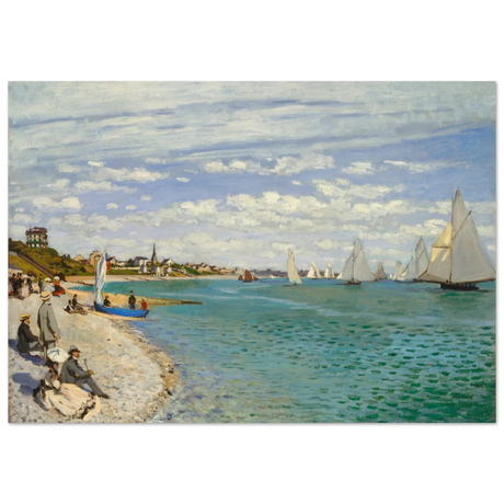 Regatta at Sainte - Adresse – Claude Monet Coastal Impressionist Wall Art Print - Fine Art Poster - 70x100 cm / 28x40″ - 