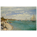 Regatta at Sainte - Adresse – Claude Monet Coastal Impressionist Wall Art Print - Wood Prints - 40x60 cm / 16x24″ - 