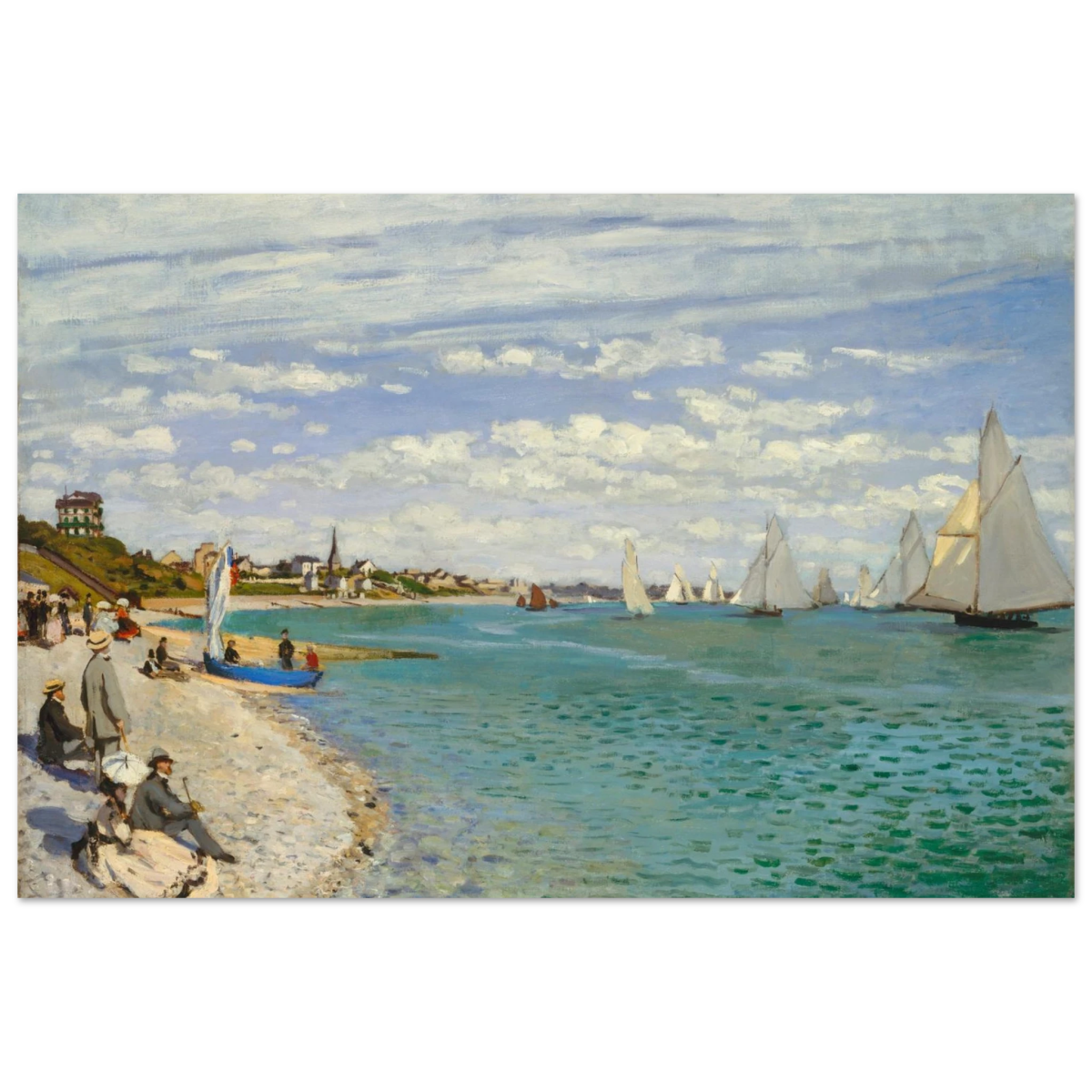 Regatta at Sainte - Adresse – Claude Monet Coastal Impressionist Wall Art Print - Fine Art Poster - 30x45 cm / 12x18″ - 