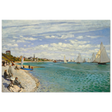 Regatta at Sainte - Adresse – Claude Monet Coastal Impressionist Wall Art Print - Fine Art Poster - 30x45 cm / 12x18″ - 